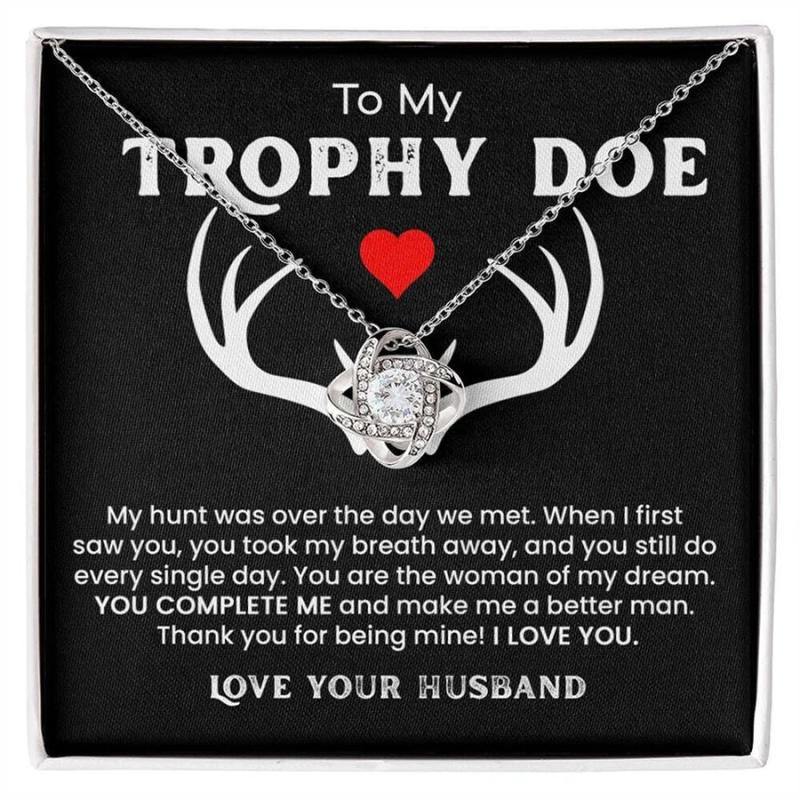 Trophy Doe Necklace for Wife, Hunting Gift, Christmas Present