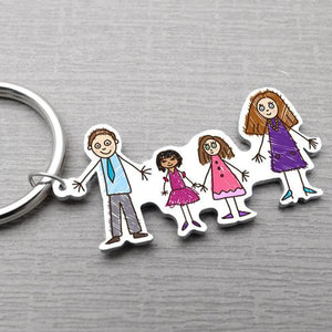 Custom Child's Drawing Keychain Personalized Handwriting Keyring