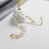 14K Filled Pearl Moonstone Crystal Bracelet Wedding Gift