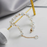 14K Filled Pearl Moonstone Crystal Bracelet Wedding Gift