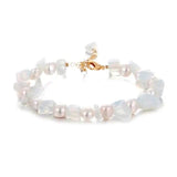 14K Filled Pearl Moonstone Crystal Bracelet Wedding Gift