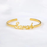 Personalized Name Bracelets Stainless Steel 18k Plated Bangle