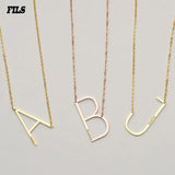 Custom Name Initial Necklace Men Women Personalized Letter Pendant Nameplate Jew