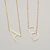 Custom Name Initial Necklace Men Women Personalized Letter Pendant Nameplate Jew