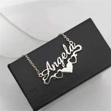 Custom Name Necklace Heart Pendant Stainless Steel Chain