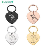 Personalized Name & Date Keychains Anniversary Wedding Gift for Boyfriend