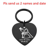 Personalized Name & Date Keychains Anniversary Wedding Gift for Boyfriend