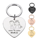 Personalized Name & Date Keychains Anniversary Wedding Gift for Boyfriend