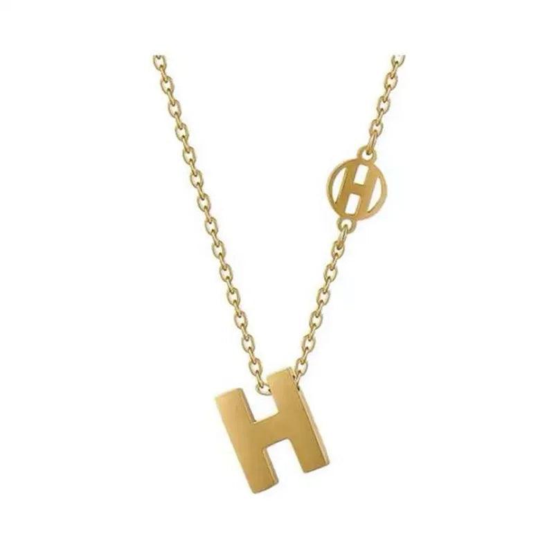 Initial Letter H Necklace For Women Jewelry Girl Gift Stainless Steel