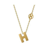 Initial Letter H Necklace For Women Jewelry Girl Gift Stainless Steel