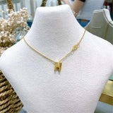 Initial Letter H Necklace For Women Jewelry Girl Gift Stainless Steel
