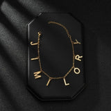 Custom Zirconia Stainless Steel Single Letter Bracelet Personalized Pendant