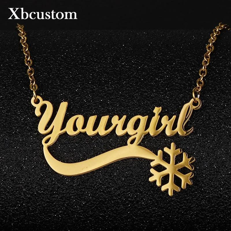 Personalized Snowflake Name Pendant Necklace