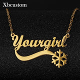 Personalized Snowflake Name Pendant Necklace