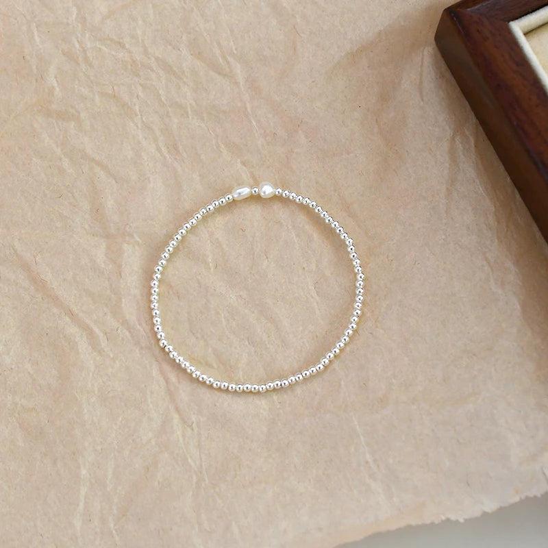 Freshwater Pearl Bracelet 925 Silver Agate Stone Women Gift