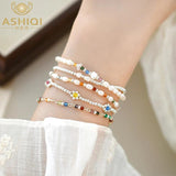 Freshwater Pearl Bracelet 925 Silver Agate Stone Women Gift