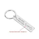 Sister Long Distance Relationship Keychain Personalized Gift