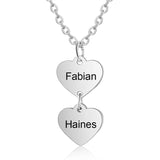 Customized Vertical Heart Necklace with Name Engraving