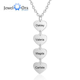 Customized Vertical Heart Necklace with Name Engraving