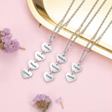 Customized Vertical Heart Necklace with Name Engraving