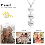 Customized Vertical Heart Necklace with Name Engraving