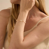 Minimalist S925 Sterling Silver Pearl Bracelet Adjustable Thin Chains