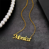 Personalized Name Necklace for Women Stainless Steel Choker Pendant