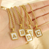 Square Alphabet Necklace 18k Twist Chain