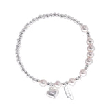 925 Silver Heart Pearl Bracelet for Women Bead Letter Lucky Versatile Gift