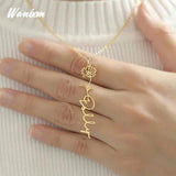Personalized Birth Flower Name Necklace - Minimalist Jewelry
