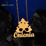 Custom Name Necklace Mirror Christmas Choker Pendant Jewelry