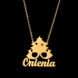 Custom Name Necklace Mirror Christmas Choker Pendant Jewelry