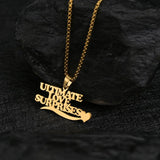 Personalized Heart Pendant Necklace Custom 1-3 Names Thick Chain