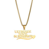 Personalized Heart Pendant Necklace Custom 1-3 Names Thick Chain