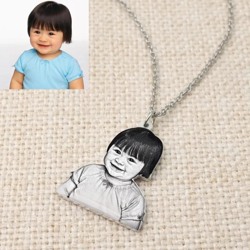 Silhouette Photo Necklace Customized with Portrait