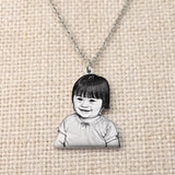Silhouette Photo Necklace Customized with Portrait