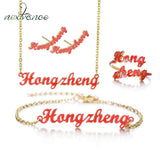 Nextvance Charm Custom Nameplate Jewelry Set Personalized Earrings Rings