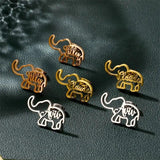 Custom Elephant Name Stud Earring Stainless Steel for Women