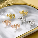 Custom Elephant Name Stud Earring Stainless Steel for Women