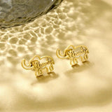 Custom Elephant Name Stud Earring Stainless Steel for Women