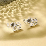 Custom Elephant Name Stud Earring Stainless Steel for Women