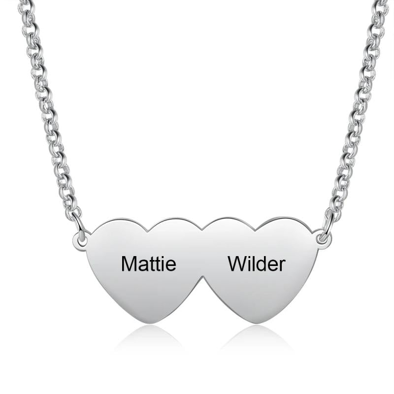 Customized Engraved Heart Necklace for Women with Family Names - Christmas Gift