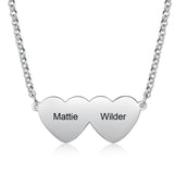 Customized Engraved Heart Necklace for Women with Family Names - Christmas Gift