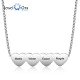 Customized Engraved Heart Necklace for Women with Family Names - Christmas Gift