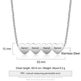 Customized Engraved Heart Necklace for Women with Family Names - Christmas Gift