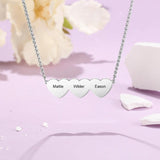 Customized Engraved Heart Necklace for Women with Family Names - Christmas Gift