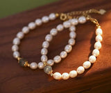 Freshwater Pearl & Moonstone 14K Filled Bracelet