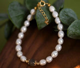Freshwater Pearl & Moonstone 14K Filled Bracelet