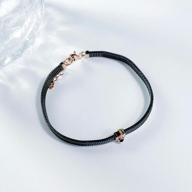 Steel and Rose Silver Bracelets Jewelry for Women