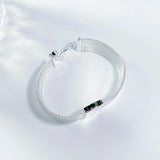 Steel and Rose Silver Bracelets Jewelry for Women